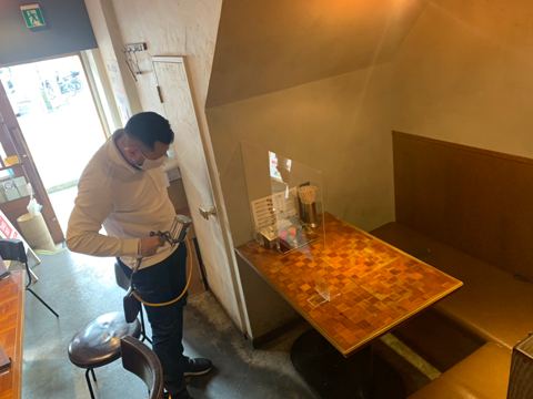 光触媒室内抗菌コーティング|飲食店